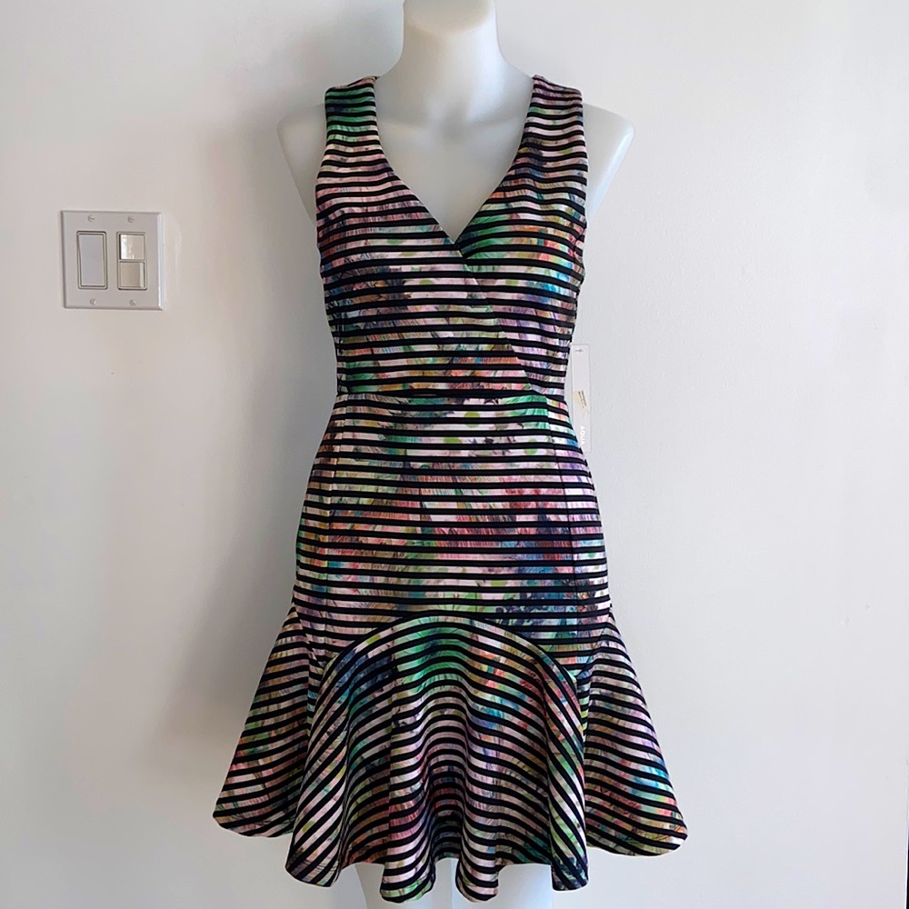 NWT* Psychedelic Rainbow Daisy Fit & Flare Dress